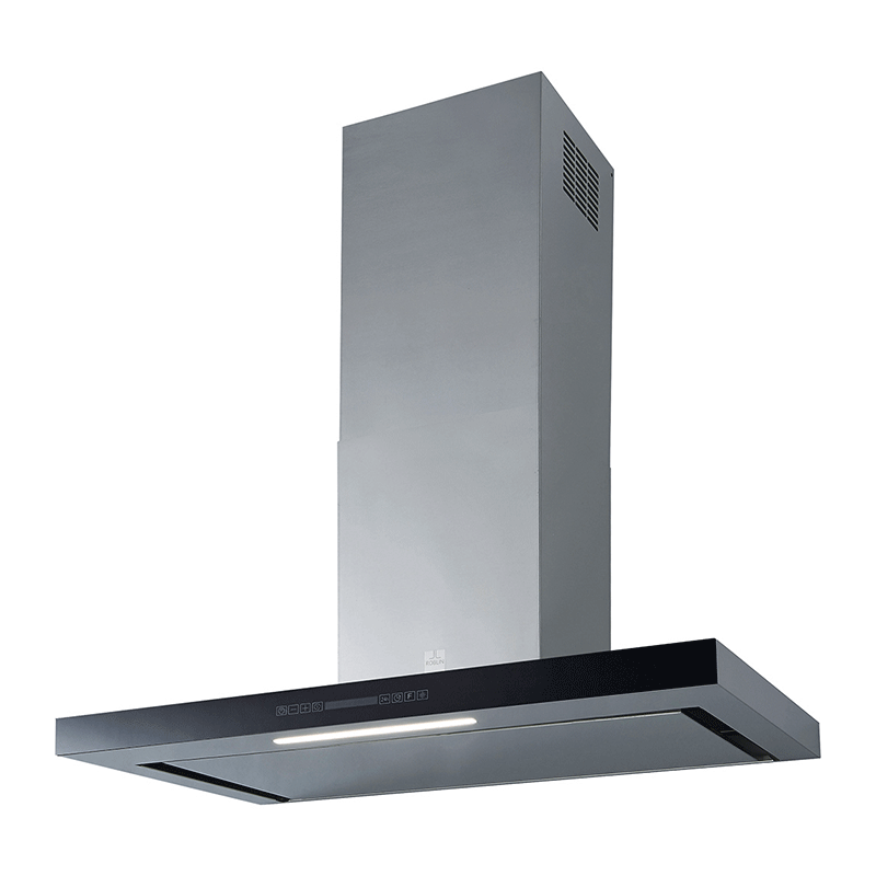 Image de HOTTE DECORATIVE ROBLIN 6626989 OSMOSE 900 INOX/VERRE NOIR